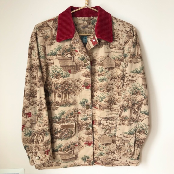 Ralph Lauren Jackets & Blazers - Ralph Lauren Vintage Cotton Canvas Jacket Prairie Country Scenery S